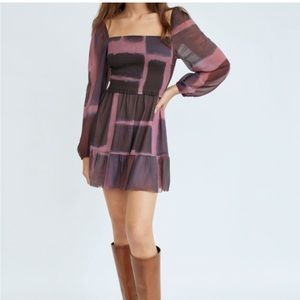 WILFRED Tempest Purple Boho Long Sleeve Dress Medium